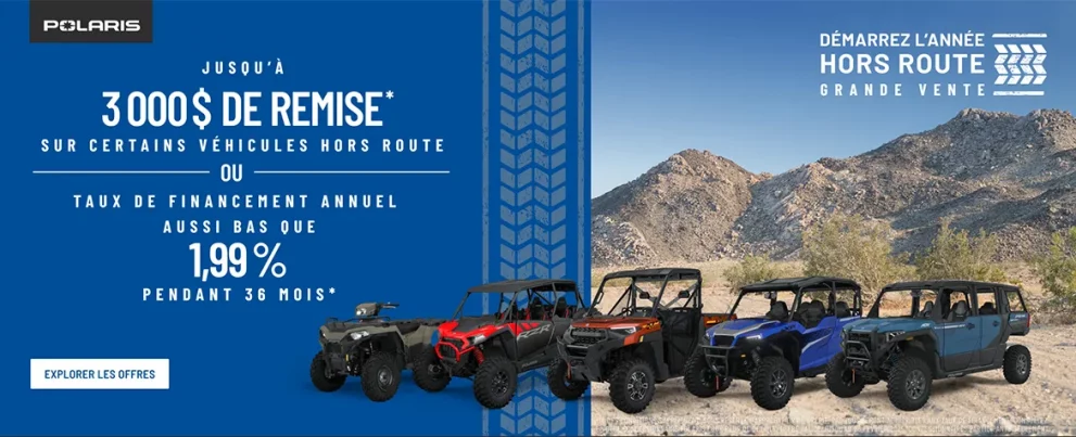 Démarrez l’année hors-route – Grande vente – ORV